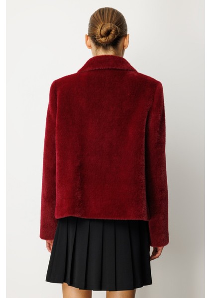 Kadın Torba Cepli Peluş Kaban 6025 Bordo indirimleri