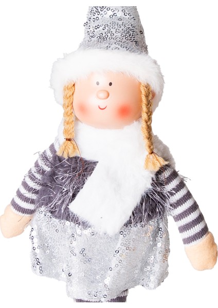 Yılbaşı Süsü, Ayakta Peri Figürü, Gri - Tütü Etekli, 17X44 cm fiyatları