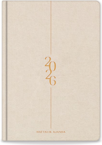 2026 A5 Sert Kapak Haftalık Ajanda – Kir ve Suya Dayanıklı Bej fırsatları