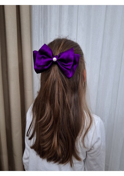 Kadın 3’lü Fiyonk Saç Tokası Seti + Scrunchie Hediyeli - Mor Tutku modelleri