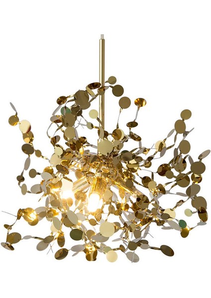 Yuvarlak Modern Üçlü Pullu Altın Renkli Sarkıt Avize modelleri