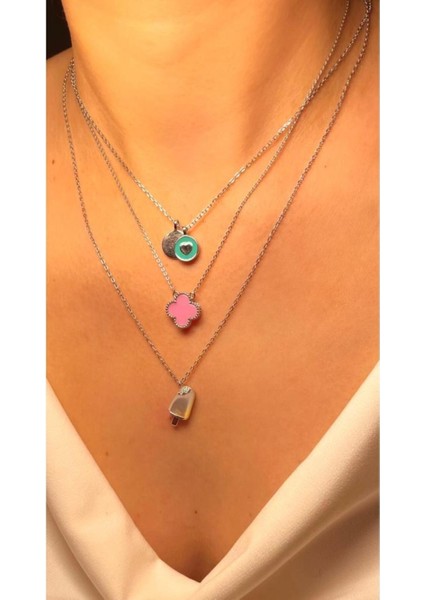 Pembe Magıc Yonca Kolye modelleri