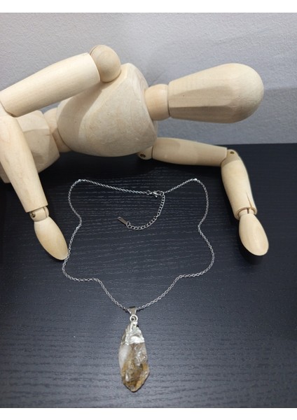 Doğal Taş Sitrin Sarı Kristal Kolye fırsatları
