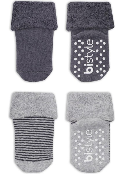 2li Çemberli Kaymaz Havlu Soket Çorap 10503 Gri-Antrasit fiyatları