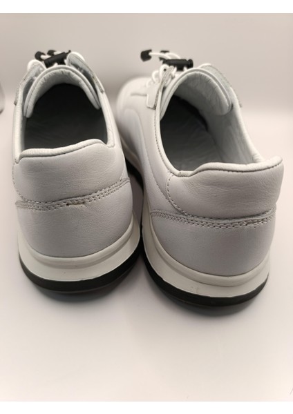 Hakiki Deri Lastikli Bağcıklı Çok Rahat ve Şık Eva Taban Günlük Sneaker Spor Ayakkabı indirimleri