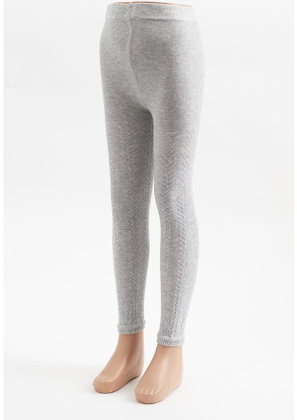 Zincir Desenli Çocuk Tayt Açık Gri modelleri