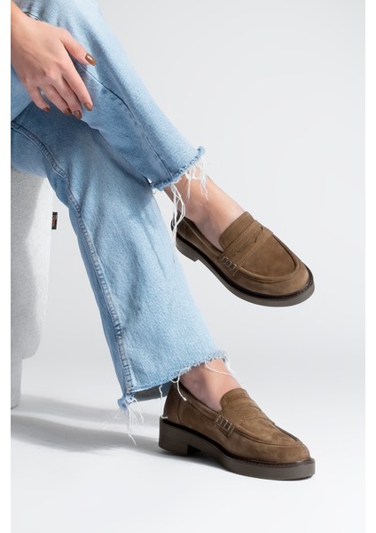 Kadın Loafer Günlük Klasik Ayakkabı Casual Makosen Fonle Taba Süet fiyatları