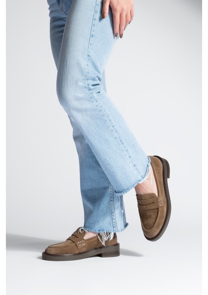 Kadın Loafer Günlük Klasik Ayakkabı Casual Makosen Fonle Taba Süet fırsatları
