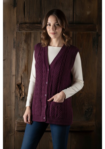 Anne Yeleği Klasik Örgü Yün Pamuk Karışımlı