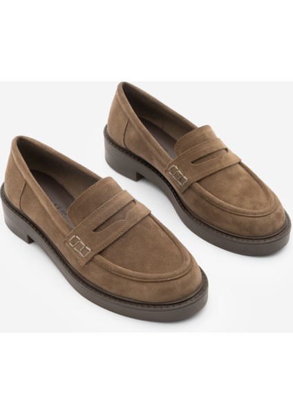 Kadın Loafer Günlük Klasik Ayakkabı Casual Makosen Fonle Taba Süet indirimleri