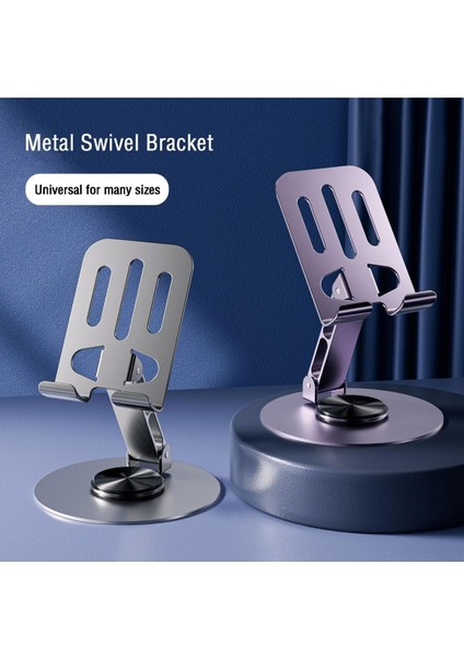 Yüksek Kalite Metal Kaydırmaz Sabit 360 Dönebilen Ayarlanabilir Telefon ve Tablet Tutucu Masa Üstü Standı Siyah