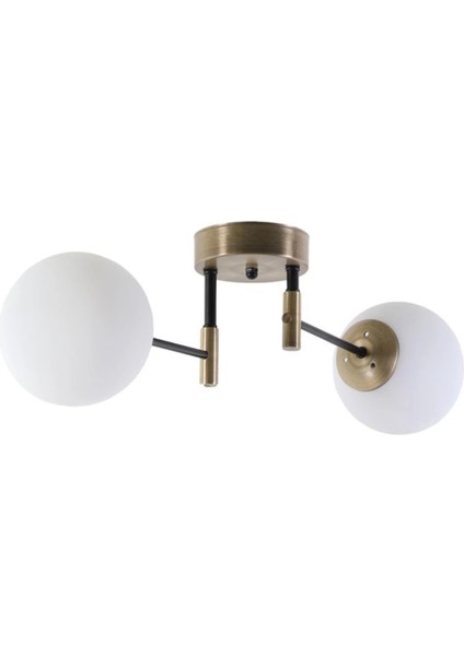 Lumexx Dolunay Ikili Eskitme Beyaz Camlı Avize