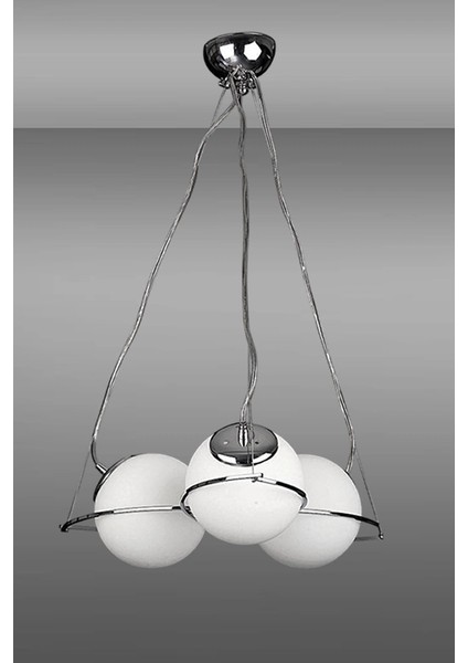 Güney 20'lik Glop Cam Üçlü Krom Renkli Camlı Sarkıt Avize modelleri