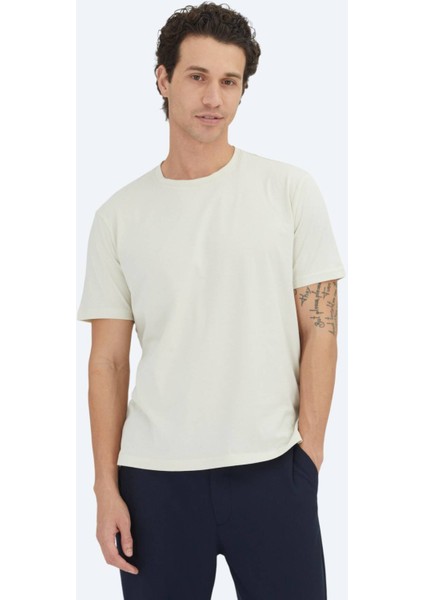 Taş Düz Bisiklet Yaka %100 Pamuk T-Shirt