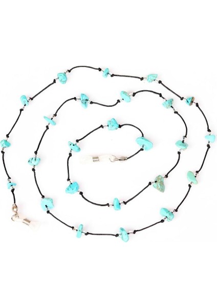 Turkuaz Taşlı Gözlük Askısı – Doğal Taş Gözlük Ipi fırsatları