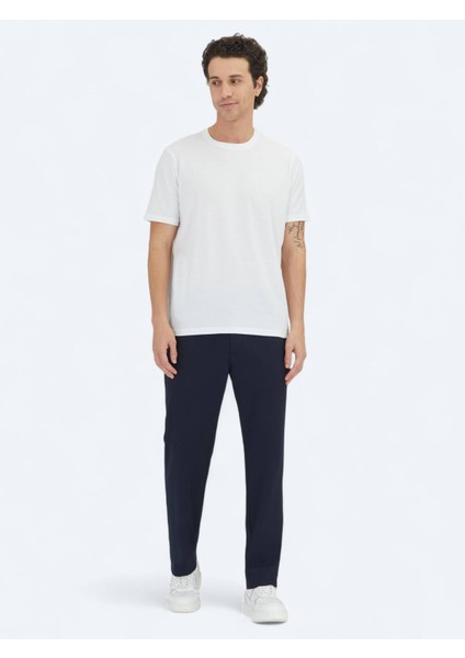 Beyaz Düz Bisiklet Yaka %100 Pamuk T-Shirt fiyatları