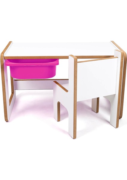 Tek Kişilik Çocuk Oyun, Aktivite ve Etkinlik Masası, Beyaz-Lila, 18MM 1.sınıf Mdf fiyatları