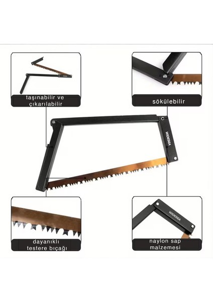 Katlanır Kamp Testere Widesea – Taşınabilir ST60 Çelik Bıçaklı, Naylon Saplı, Dayanıklı Kesim Aracı fırsatları