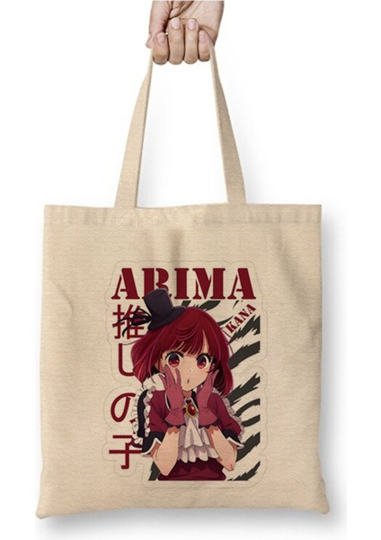 Kana Arima Oshi No Ko Oşi No Ko Beyaz Bez Çanta Uzun Saplı Alışveriş Çantası Plaj Çantası