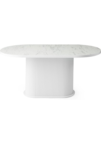 Bohem Masa, Elips Ayak, Beyaz Mermer, 170X90