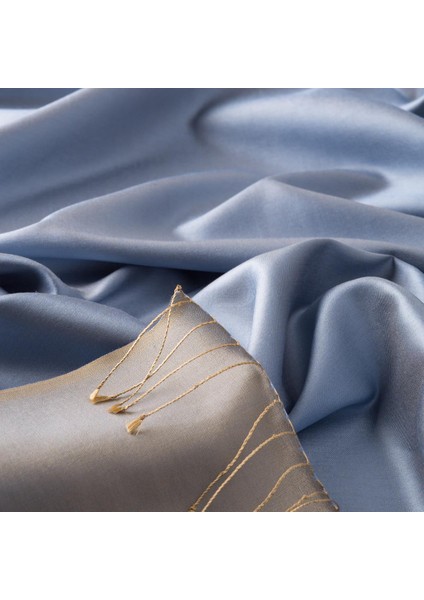 Çift Taraflı İpek Şal Bebe Mavi modelleri