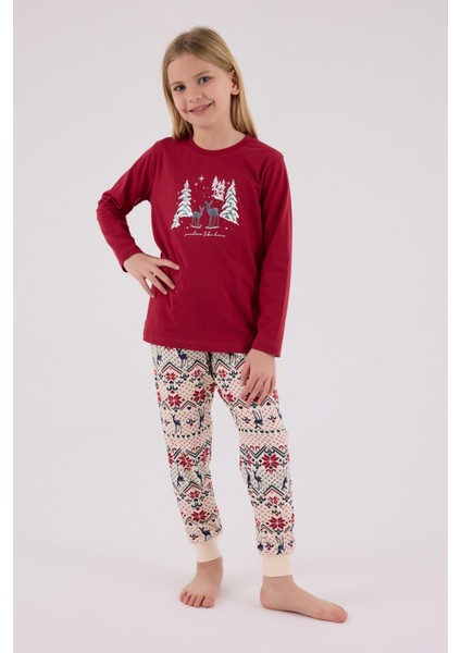 Anne Kız Geyik Temalı Pijama Kombin, Kadın ve Çocuk Pijamalar Ayrı Ayrı Fiyatlandırılır modelleri