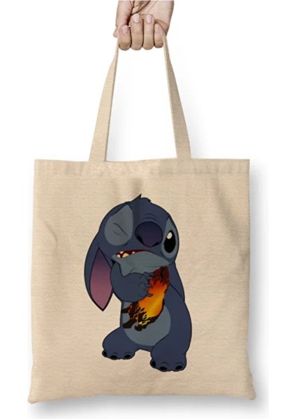 The Power Of Stitch Bez Çanta Uzun Saplı Alışveriş Çantası Plaj Çantası