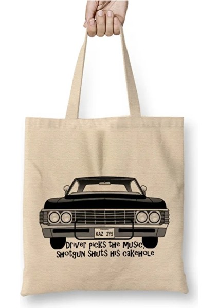 Supernatural Dean Winchester Daddy's Home Bez Çanta Uzun Saplı Bez Çanta Uzun Saplı