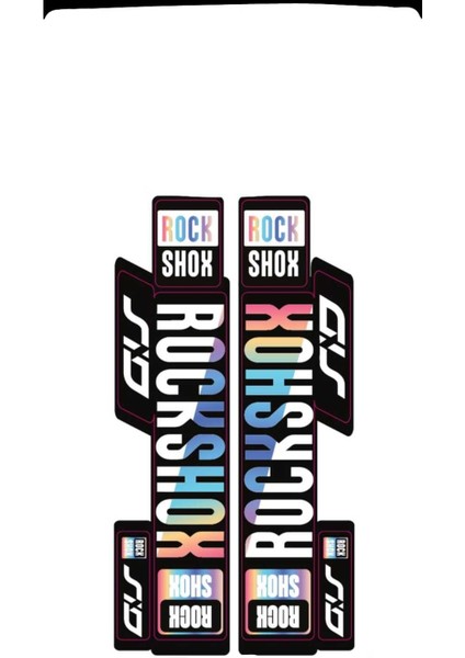 Rockshox Maşa Sticker Elektrikli Bisiklet Çıkartma Rainbow