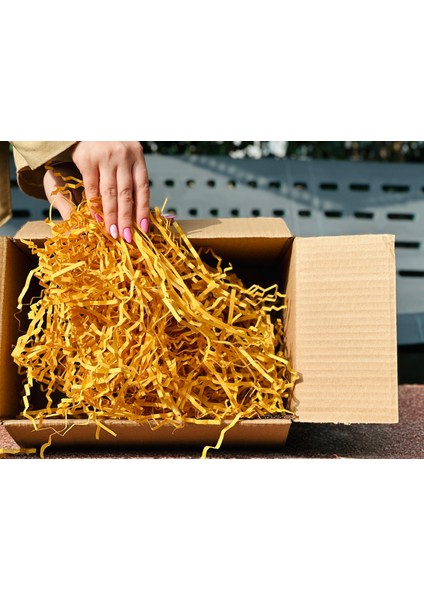 Hardal Sarısı Kırpık Kağıt 500 gr | Z Zigzag Kutu Dolgu ve Süsleme Kağıdı | Hediye Kutusu Için fırsatları