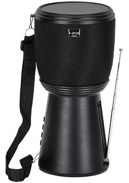 SP-601 El Fenerli Taşınabilir Solar Şarjlı Bluetooth Fm Radyo Hoparlör - Siyah