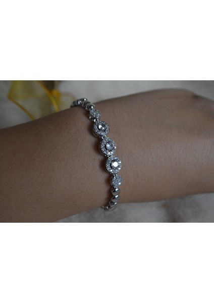 Çelik Zirkon Taşlı Kalın Bileklik fiyatları