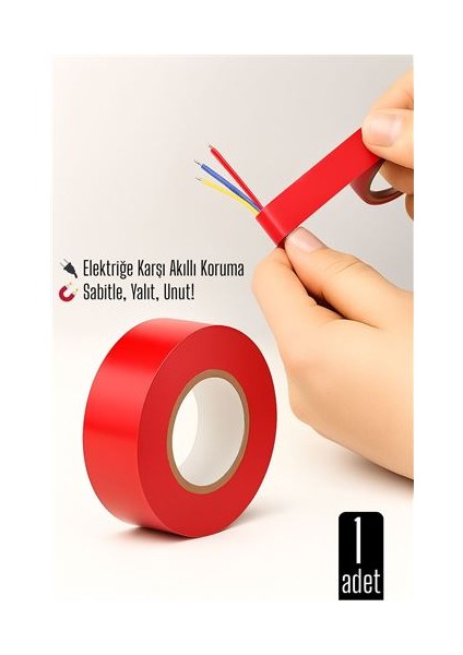 Kırmızı Elektrik Bandı – Yüksek Yalıtım Gücü Kablo Sabitleme ve Elektrik Koruma Için