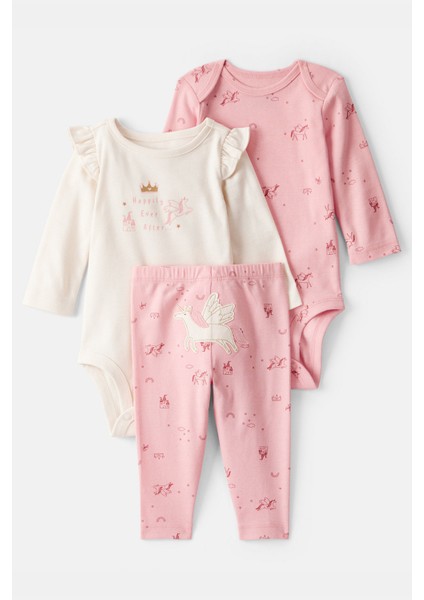 Kız Bebek Pembe 3lü Set