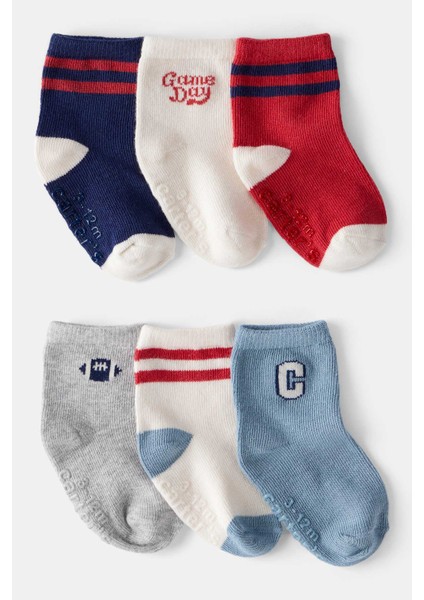 Erkek Bebek Desenli 6lı Çorap