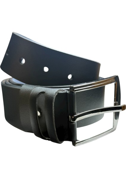 Siyah 4,5cm Modelli Köprü Birinci Sınıf Suni Deri Kot Kemer