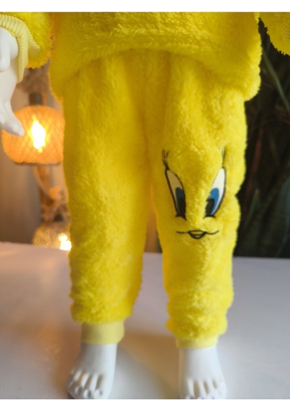 Kız Çocuk Peluş Alt Üst Takım Tweety Canlı Sarı Yumuşacık