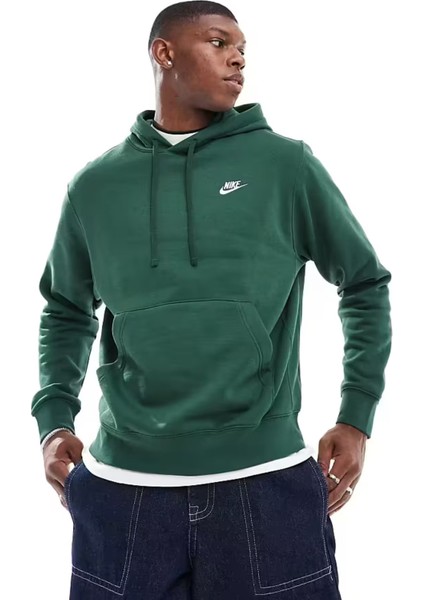 Clup Fleece Pullover Bb Hoodie Şardonlu Erkek Yeşil Sweatshrit