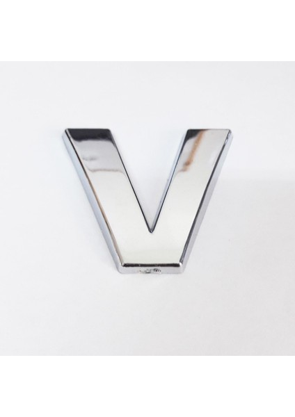 Cemax V Harfi 3,75 cm Krom Yapışkanlı