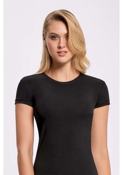 Kadın Giyim 3'lü Sıfır Yaka Pamuklu & Elastan T-Shirt LL.IL.2260.011 modelleri