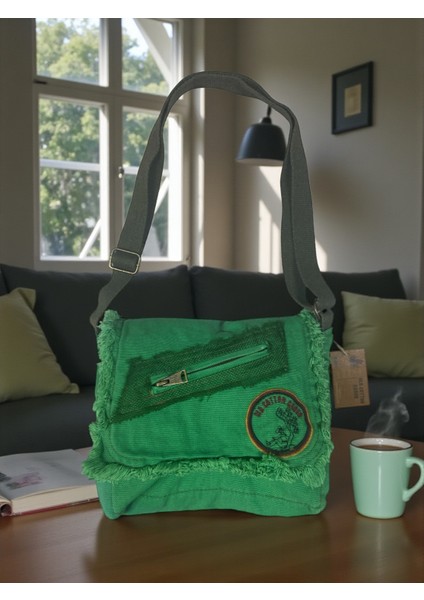 Vintage Küçük Salaş Günlük Çapraz Postacı Çantası S Boy 26 cm x 20 cm