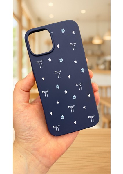 iPhone 12 ve 12 Pro Uyumlu Mini Fiyonk Desenli Silikon Darbe Emici Klasik Korumalı Rubber KILIF277