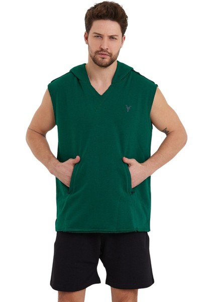 Erkek T-Shirt Sıfır Kol Kapşonlu Spor Sweatshirt fırsatları