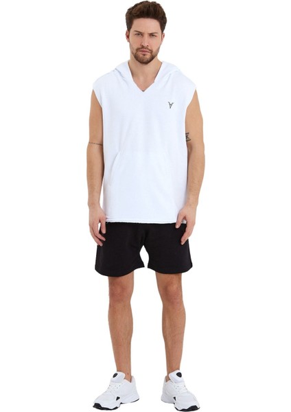 Erkek T-Shirt Sıfır Kol Kapşonlu Spor Sweatshirt fiyatları