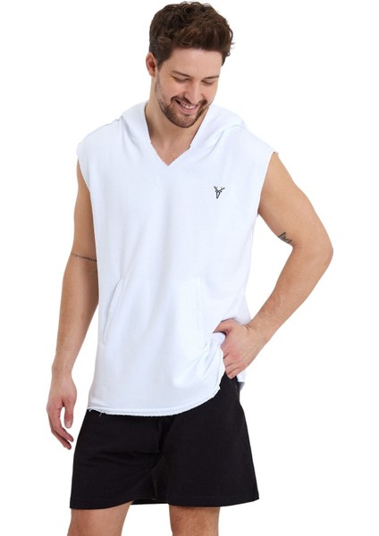 Erkek T-Shirt Sıfır Kol Kapşonlu Spor Sweatshirt modelleri