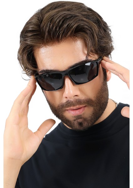 Erkek Siyah Sportif UV400 Güneş Gözlüğü Oksit Detay WP25-3 modelleri