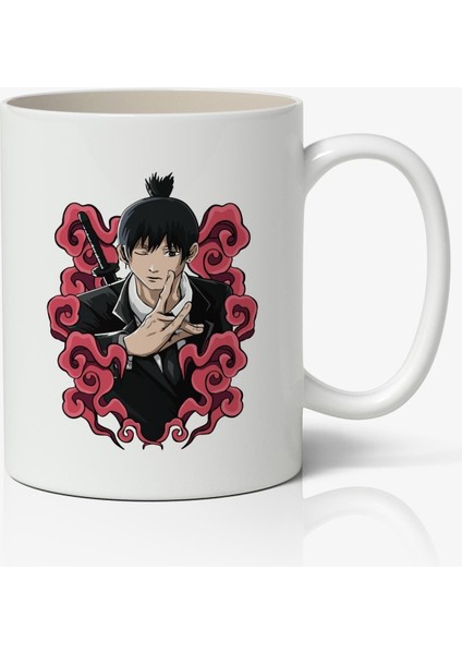 Chainsaw Man Aki Drawings Anime Baskılı Beyaz Kupa Bardak