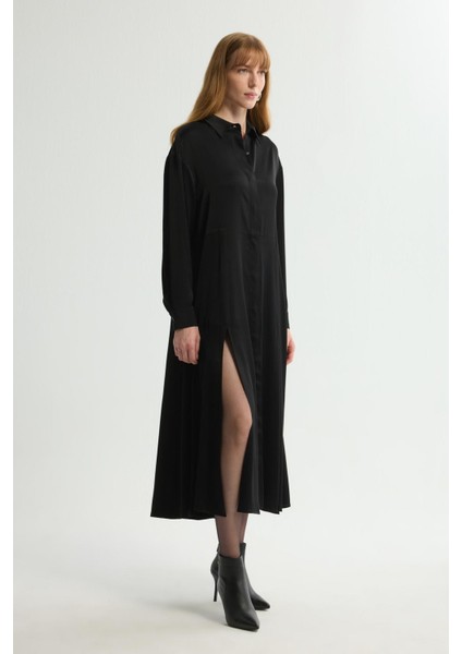 Yırtmaç Detaylı Elbise Siyah 124L9663000 indirimleri