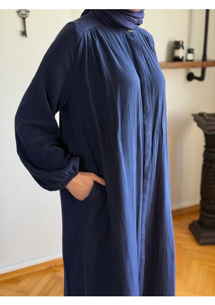 Tam Boy Düğmeli Müslin Ferace 5102 fiyatları