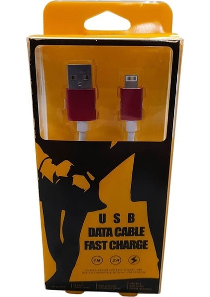 iPhone 7 8 x Xs Xr 11 12 13 14 Pro Max Plus Hızlı Şarj Kablosu 2 Amper USB To Lightning - Pembe fiyatları